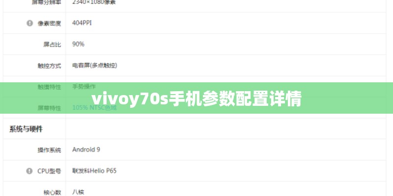 vivoy70s手机参数配置详情