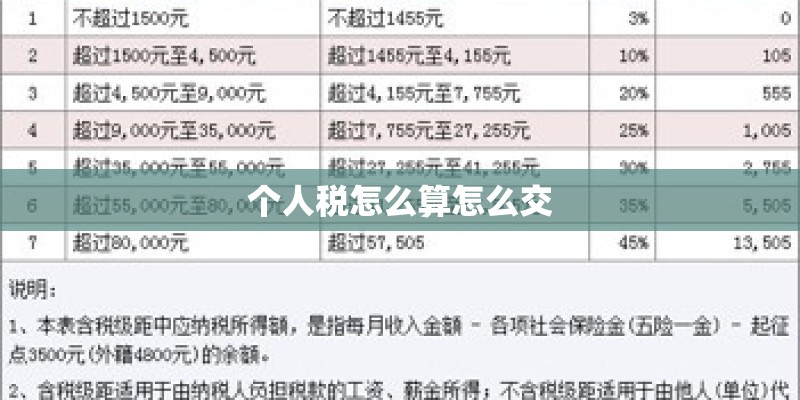 个人税怎么算怎么交 个人税怎么算怎么交